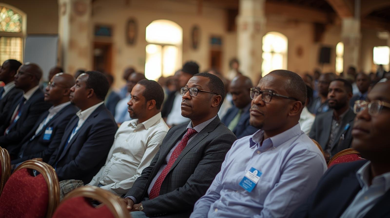 Membros da Organização Distrital de Homens em Assembleia